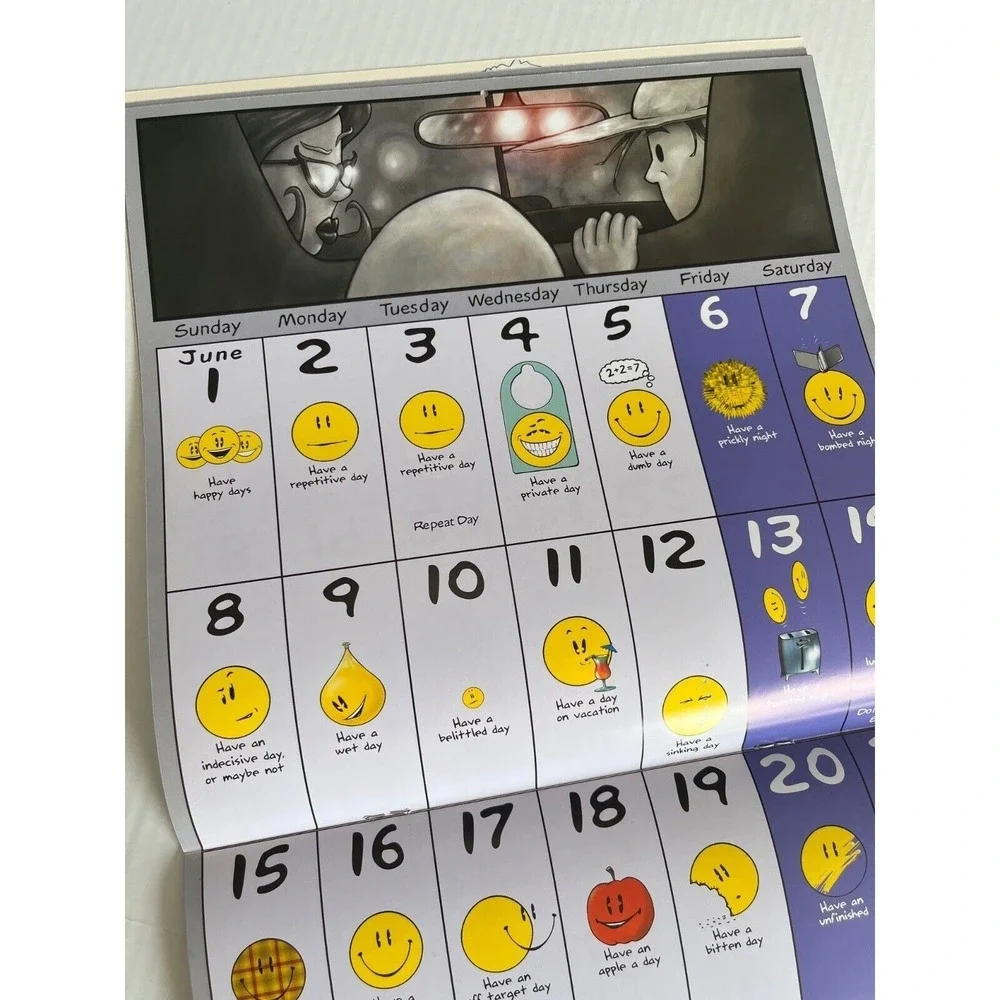 Have a Day Retro 2003 Smiley Faces Collection Wall Art 12 Month‎ Calendar Sealed